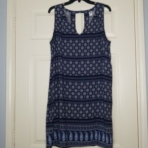 Old Navy Blue V Neck w Keyhole Back Dress